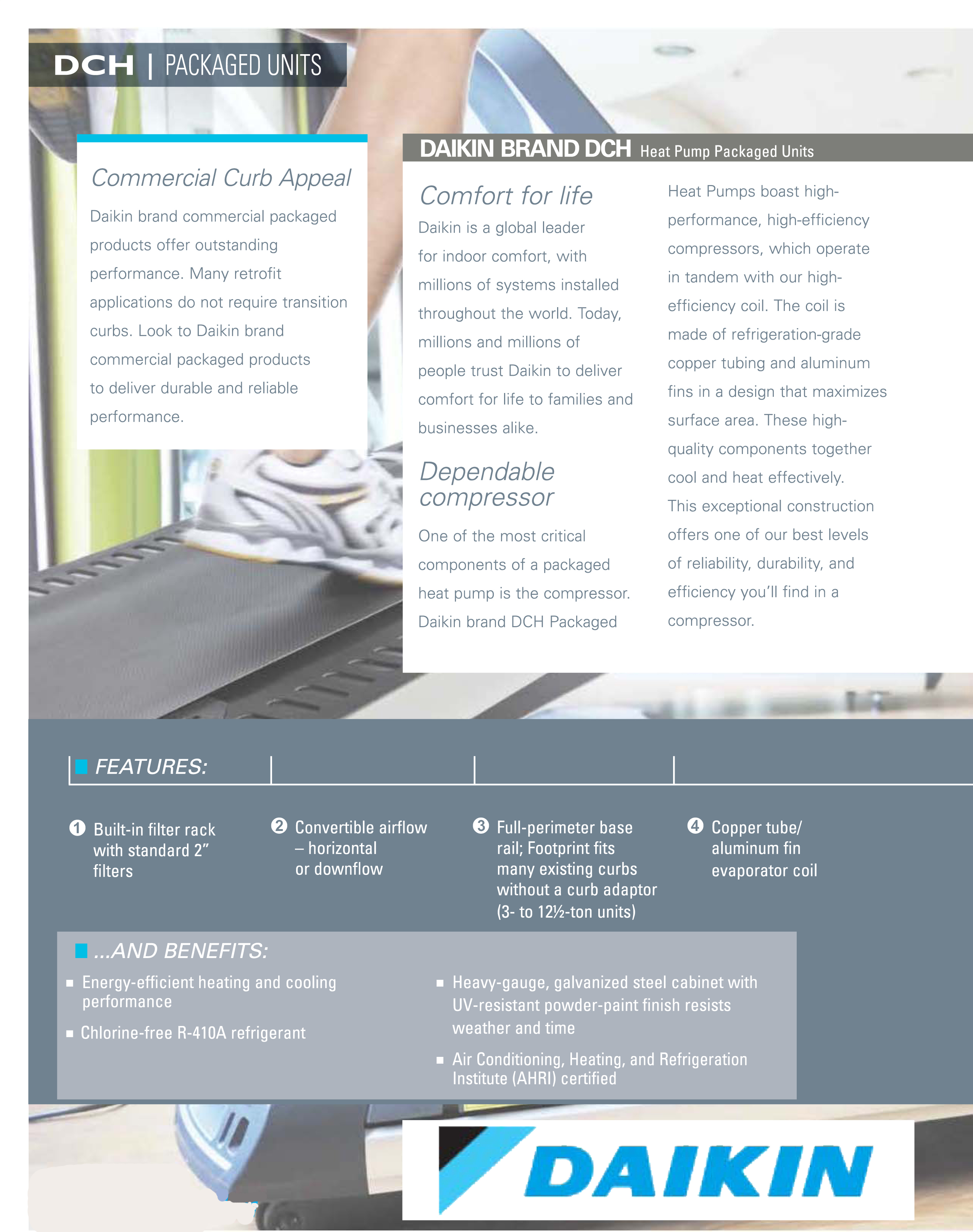 7.5 Ton Daikin Heat Pump Package Unit 3 Phase 208/230V, DCH090XXX3BXXX REPAIRED (2766)